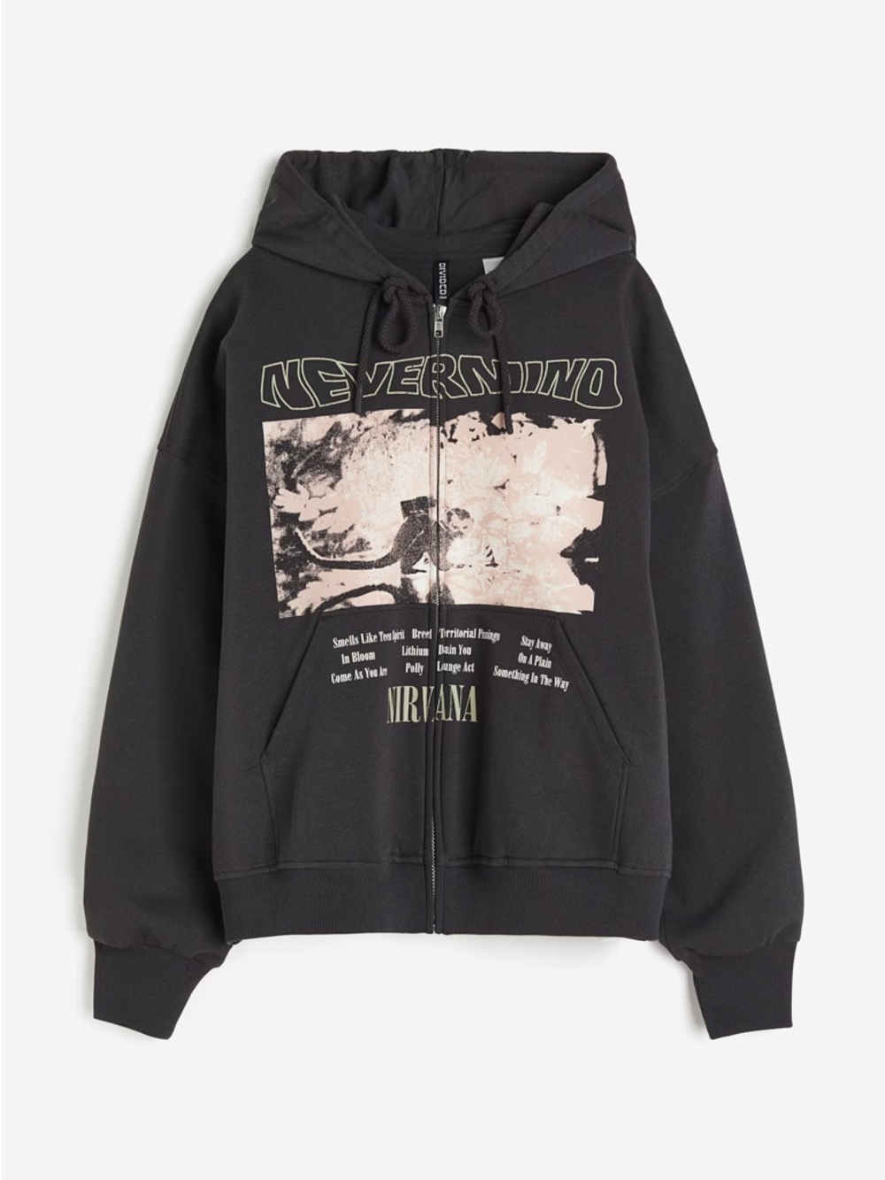 Nirvana 'Nevermind' Black Zip-Up Hoodie